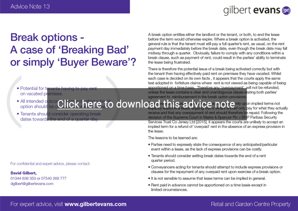Gilbert Evans Advice-Note 12 May